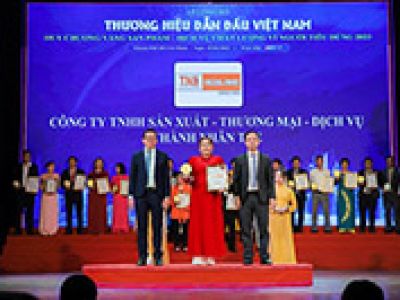 GIẢI THƯỞNG HUY CHƯƠNG VÀNG SẢN PHẨM CHẤT LƯỢNG VÌ NGƯỜI TIÊU DÙNG 2023 XƯỚNG TÊN CÔNG TY THÀNH NHÂN